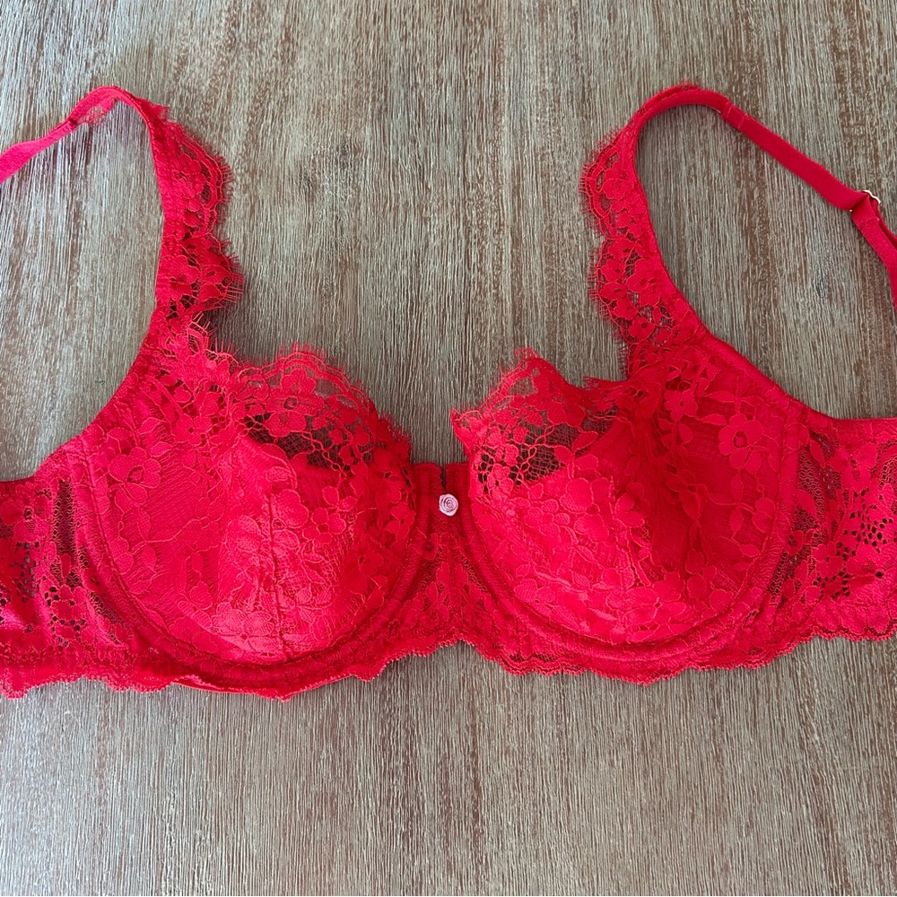 Victoria's Secret Red Lace Bra